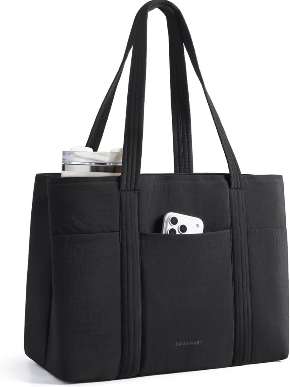Stylish Women's Tote Bag with Compartments & Zipper - Perfect Work or Travel Bag